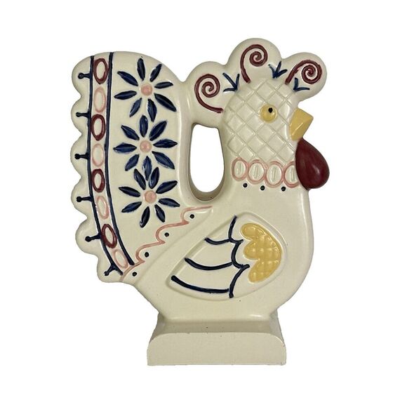 Unbranded Other - Vintage Hand Painted Napkin Holder Rooster Chicken Letter Farmhouse Cottage